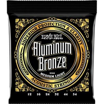 Ernie Ball Medium Light Aluminum Bronze Acoustic Strings 12-54