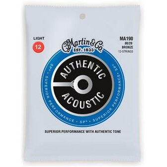 Martin Strings MA190 Authentic Acoustic SP 80/20 Bronze 12 String Light