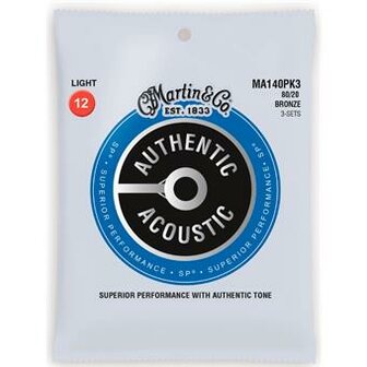 Martin Strings MA140PK3 Authentic Acoustic SP 80/20 Bronze 3-pack Light