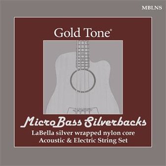 Gold Tone MicroBass LaBella &#039;Silverback&#039; Silver-Wrapped Nylon Strings