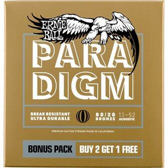 Ernie Ball 3328 Paradigm 80/20 Bronze 11-52 3-Pack